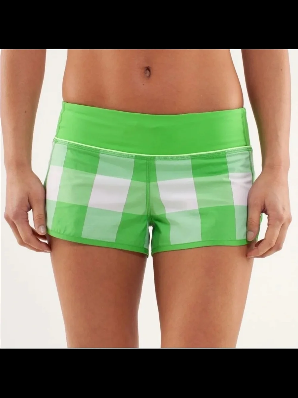 Lululemon Green Plaid Women's Speed Short - SIZE 10